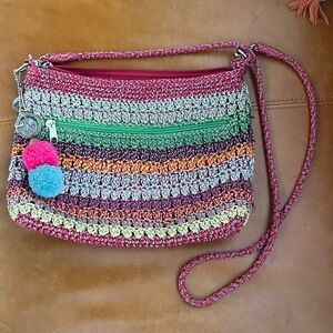 The Sak Lumi coloful 3 in 1 crossbody purse with tassel balls